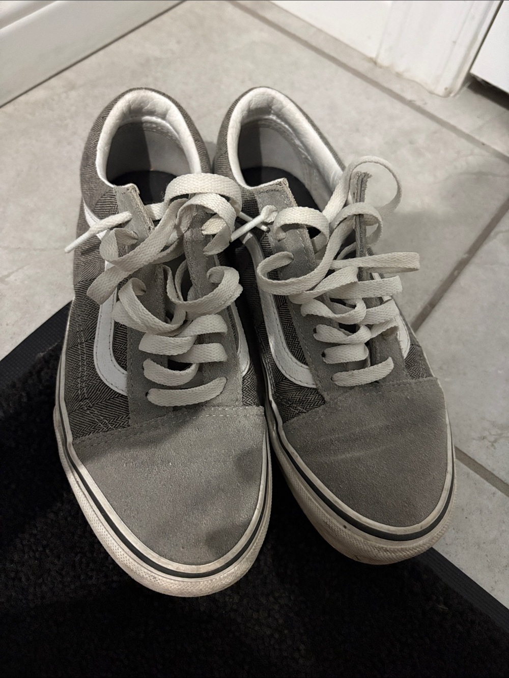 Vans Gray and White Old Skool Sneakers